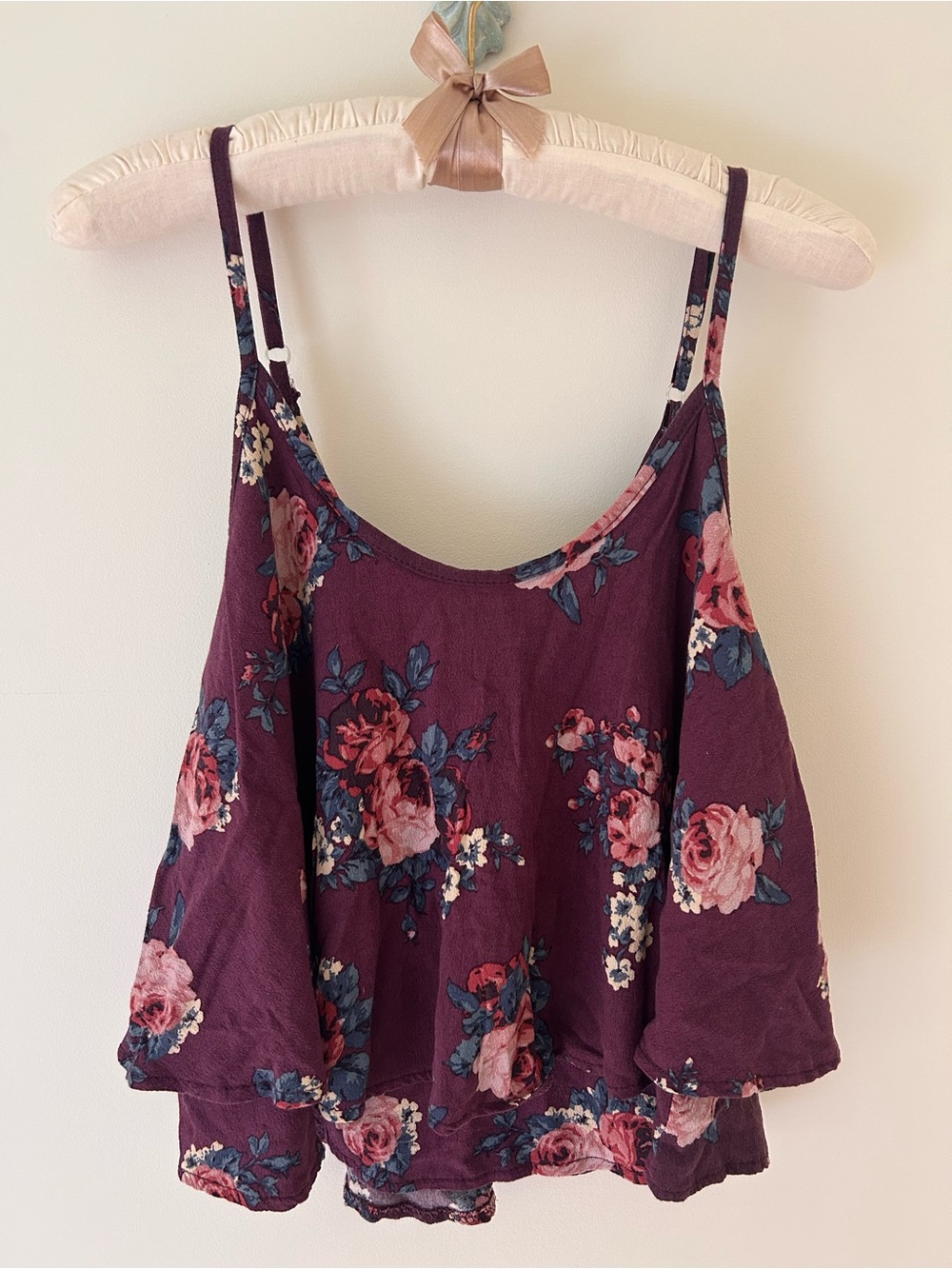 Don't Ask Why Tiered Ruffle Floral Crop Top
One Size 
NWOT